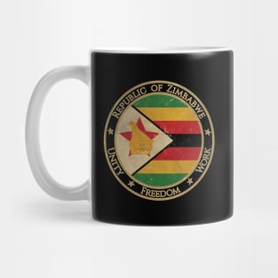 Vintage Republic of Zimbabwe Africa African Flag Mug